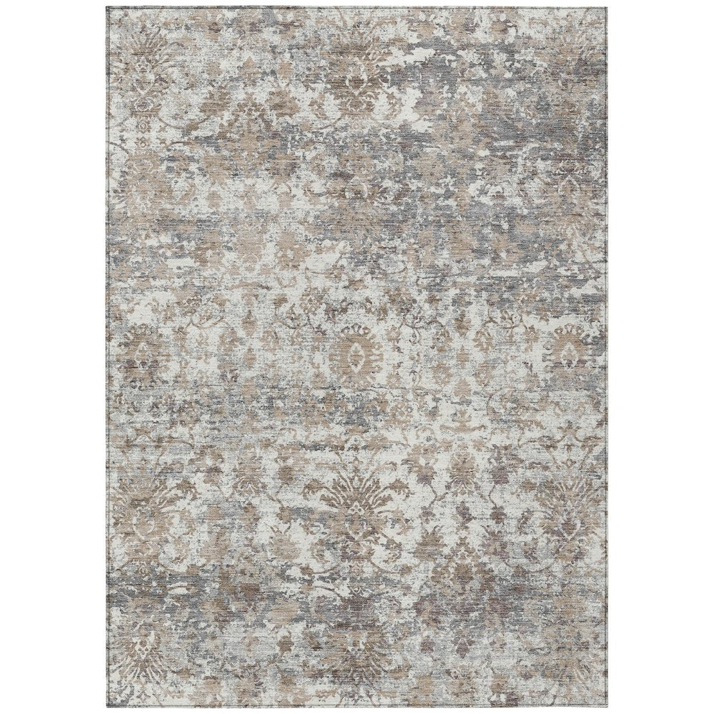 Machine Washable Indoor/Outdoor Chantille ACN2211 Taupe 10 x 14 Rug