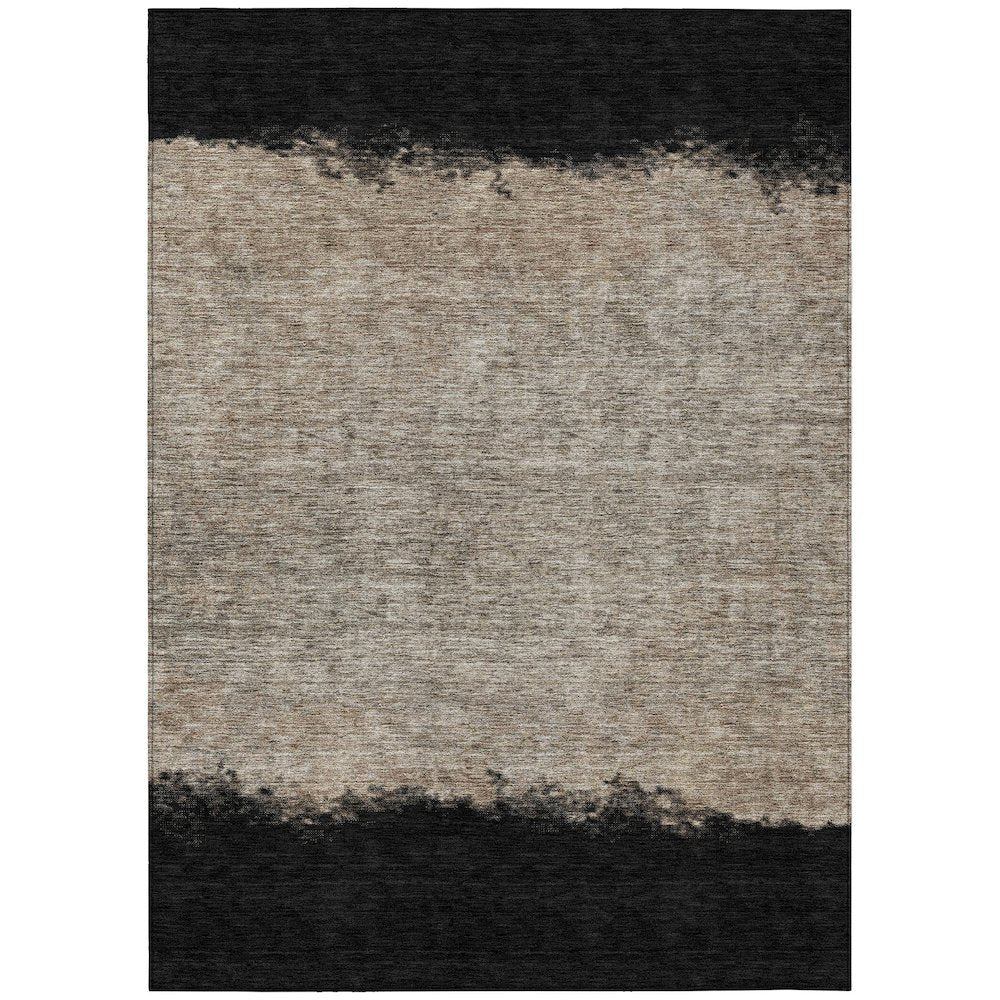 Machine Washable Indoor/Outdoor Chantille ACN2214 Black 10 x 14 Rug