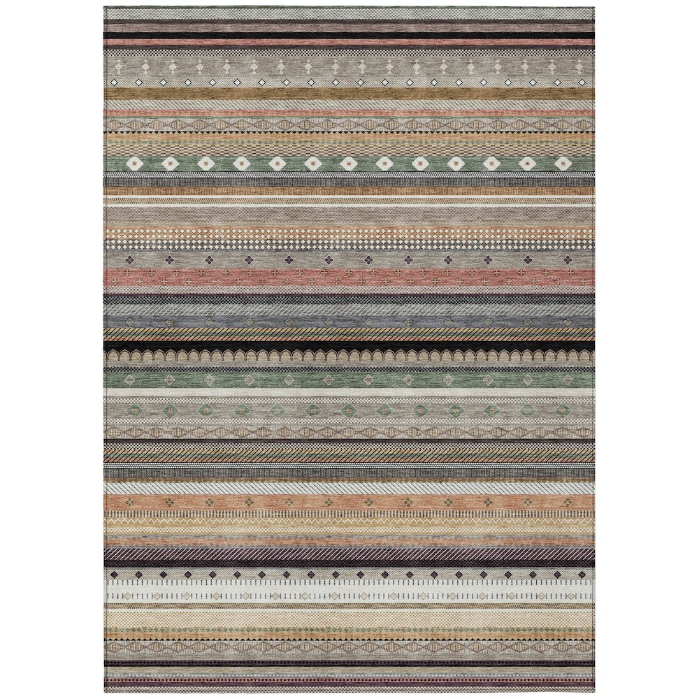 Machine Washable Indoor/Outdoor Chantille ACN2218 Khaki 10 x 14 Rug