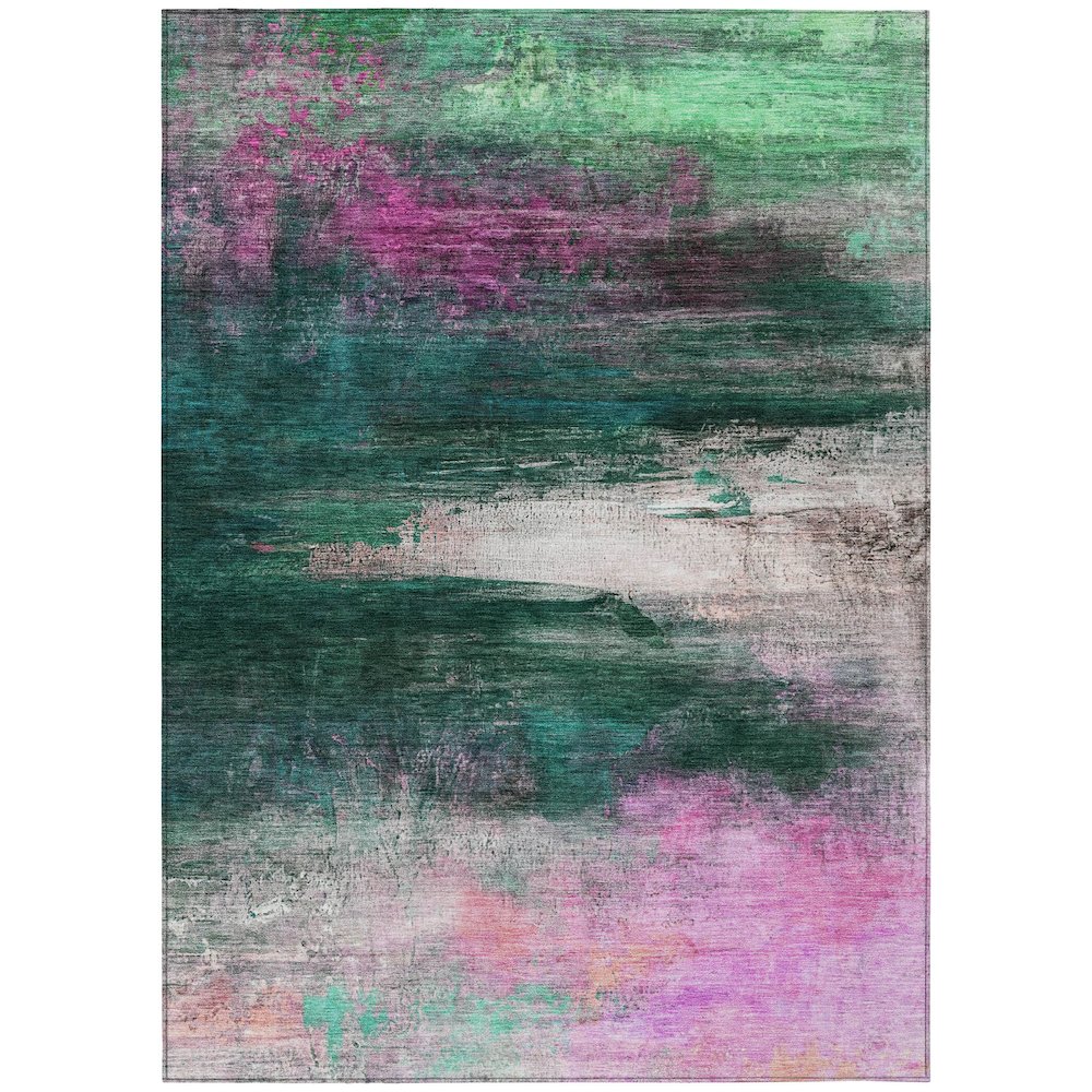 Machine Washable Indoor/Outdoor Chantille ACN2016 Green 26 x 310 Rug