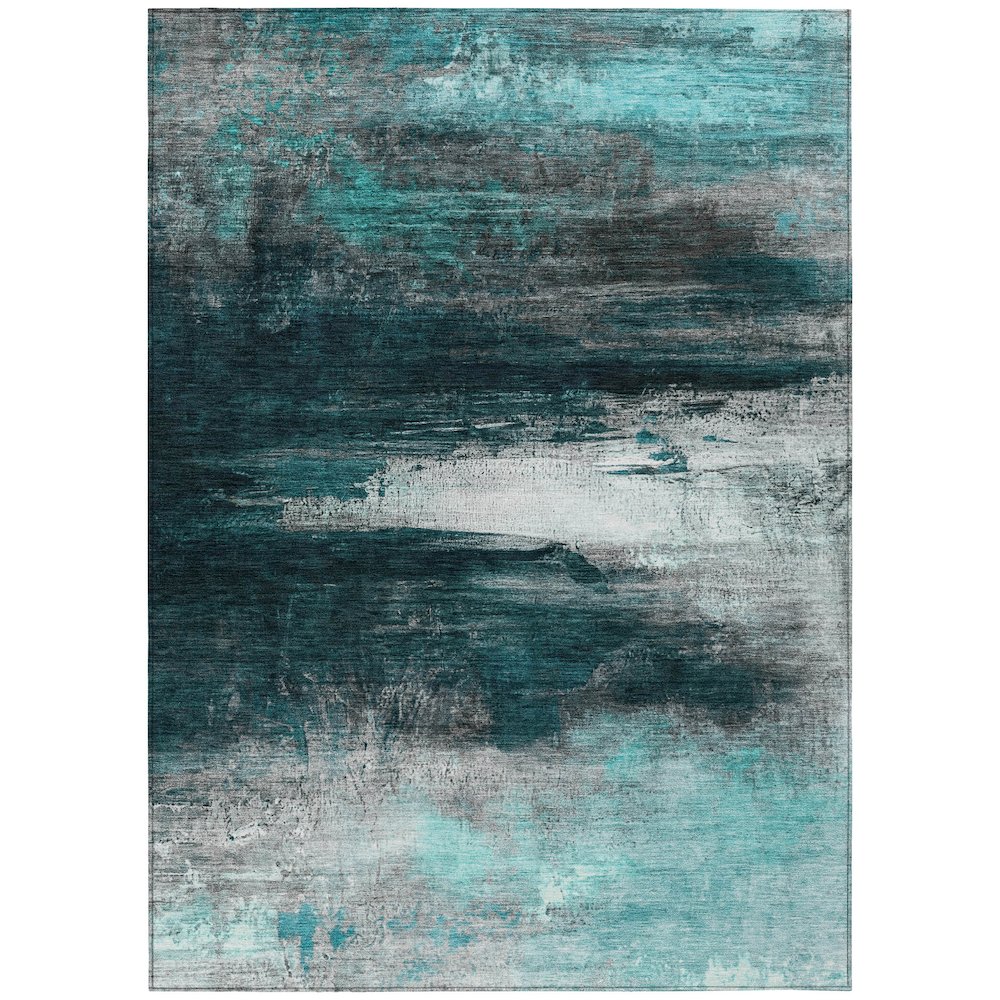 Machine Washable Indoor/Outdoor Chantille ACN2016 Teal 26 x 310 Rug
