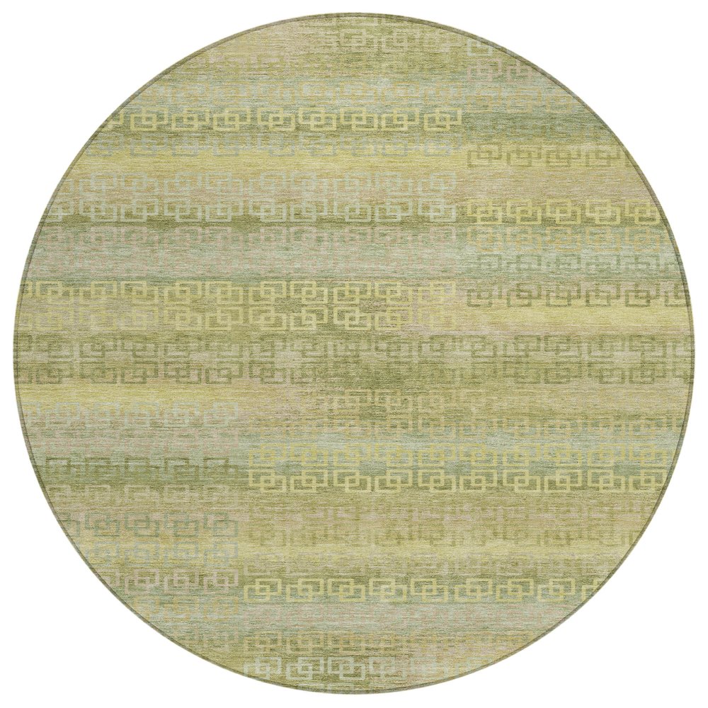 Machine Washable Indoor/Outdoor Chantille ACN2029 Sage 8 x 8 Round Rug