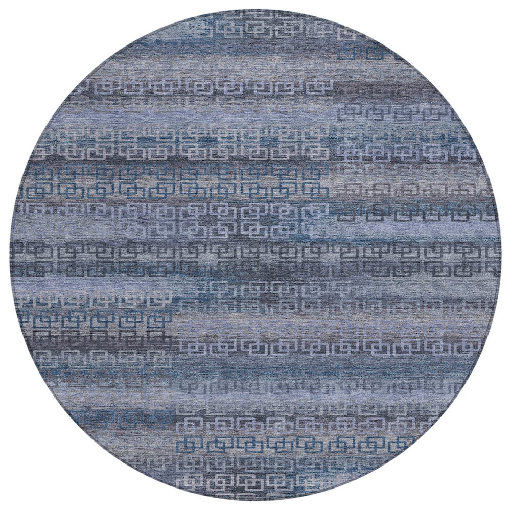 Machine Washable Indoor/Outdoor Chantille ACN2029 Taupe 8 x 8 Round Rug