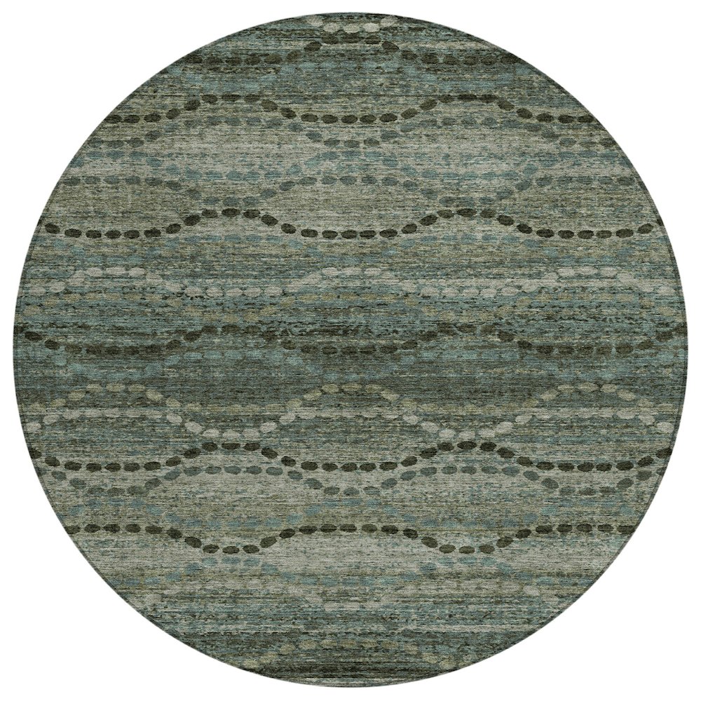 Machine Washable Indoor/Outdoor Chantille ACN2031 Aloe 8 x 8 Round Rug