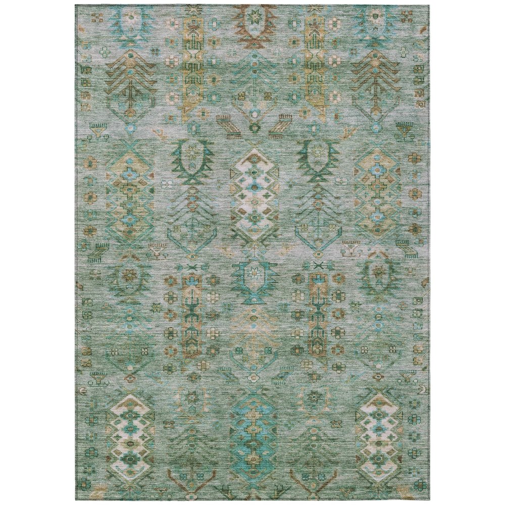 Machine Washable Indoor/Outdoor Chantille ACN2047 Sage 26 x 310 Rug