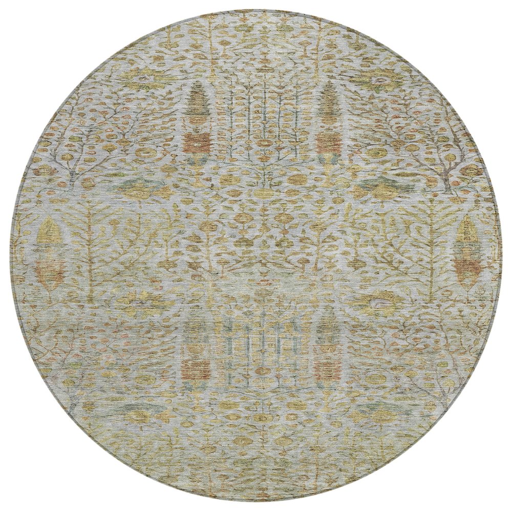 Machine Washable Indoor/Outdoor Chantille ACN2053 Linen 8 x 8 Round Rug