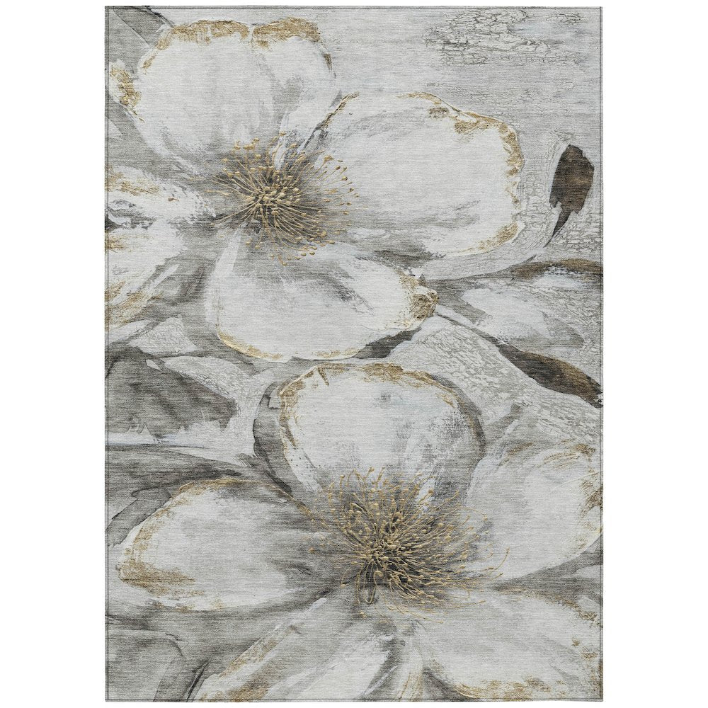 Machine Washable Indoor/Outdoor Chantille ACN2055 Silver 26 x 310 Rug