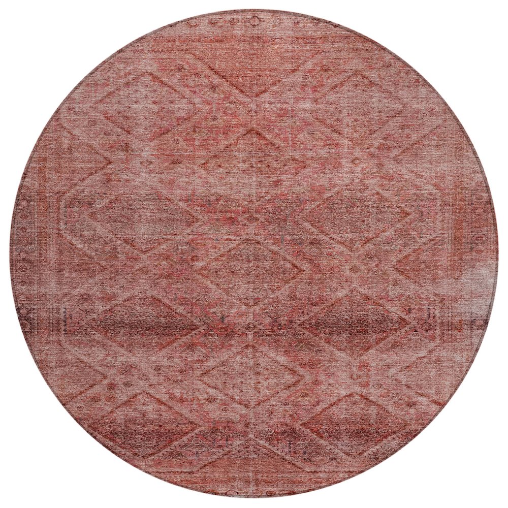 Machine Washable Indoor/Outdoor Chantille ACN2060 Pink 8 x 8 Round Rug