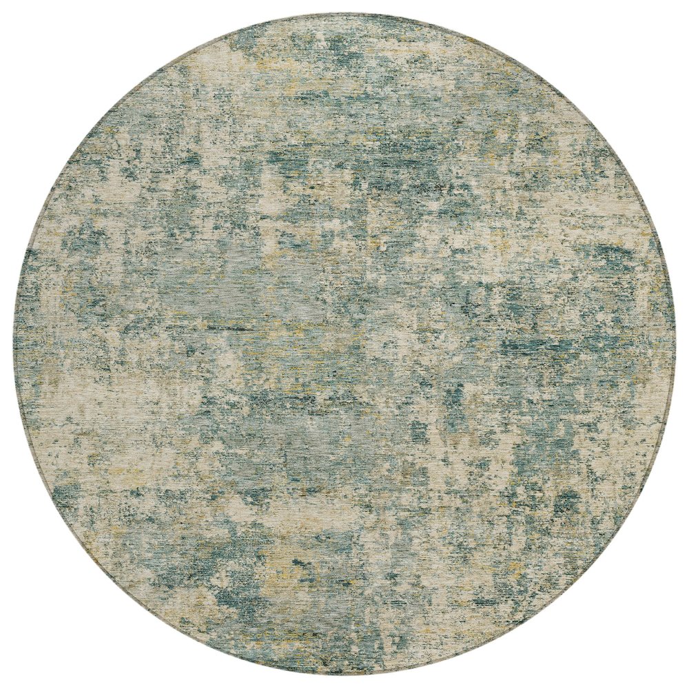 Machine Washable Indoor/Outdoor Chantille ACN2061 Aloe 8 x 8 Round Rug