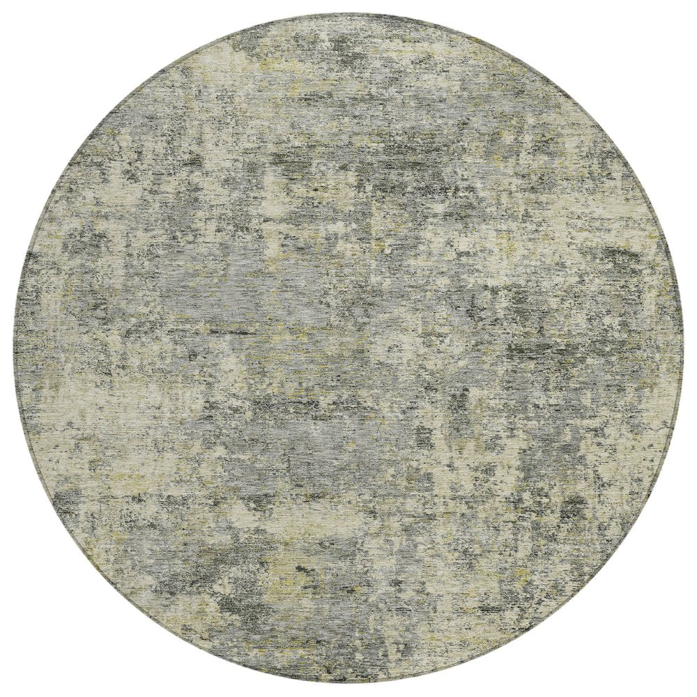 Machine Washable Indoor/Outdoor Chantille ACN2061 Pewter 8 x 8 Round Rug