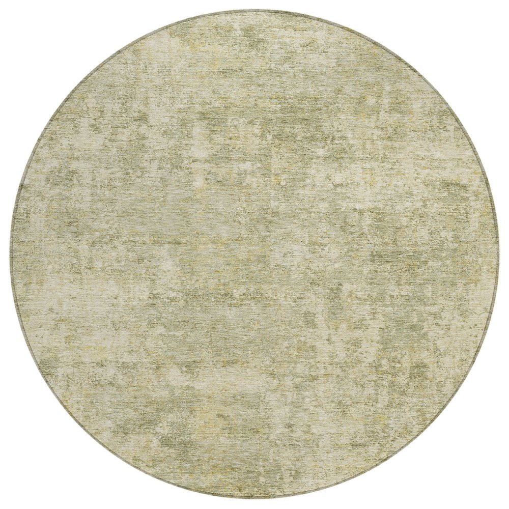 Machine Washable Indoor/Outdoor Chantille ACN2061 Sage 8 x 8 Round Rug