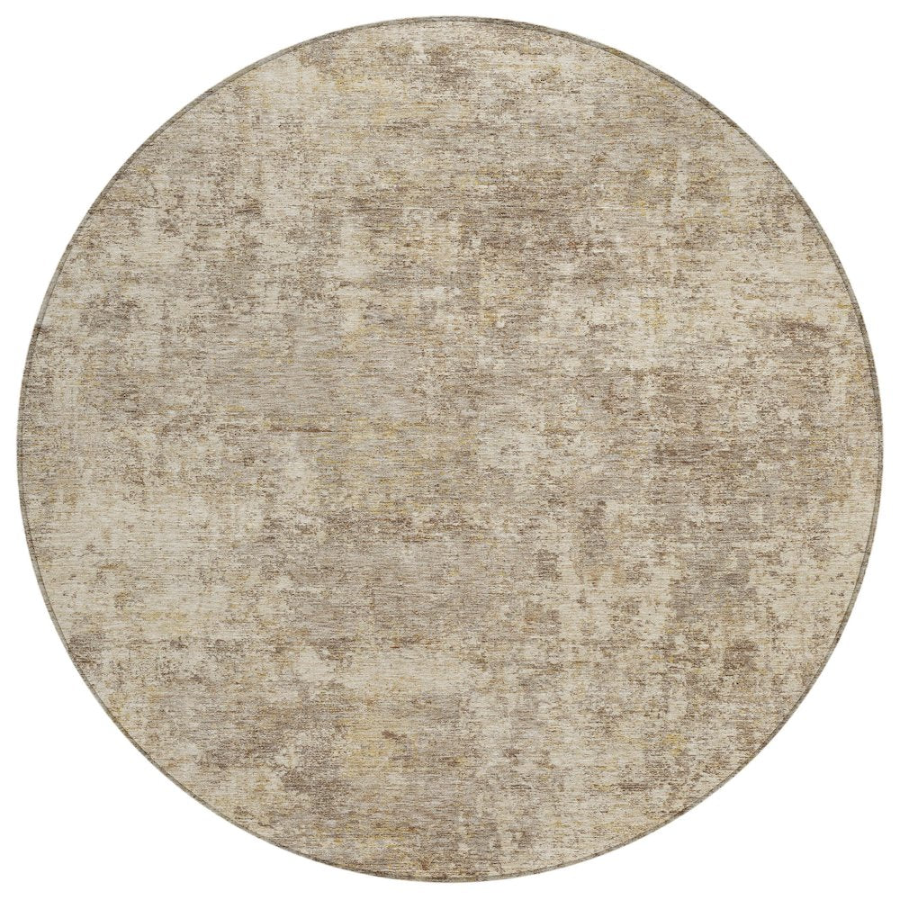 Machine Washable Indoor/Outdoor Chantille ACN2061 Taupe 8 x 8 Round Rug