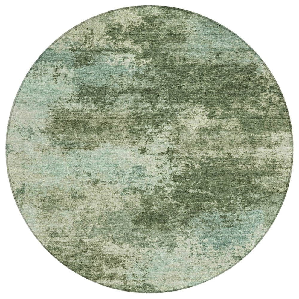 Machine Washable Indoor/Outdoor Chantille ACN2065 Aloe 8 x 8 Round Rug