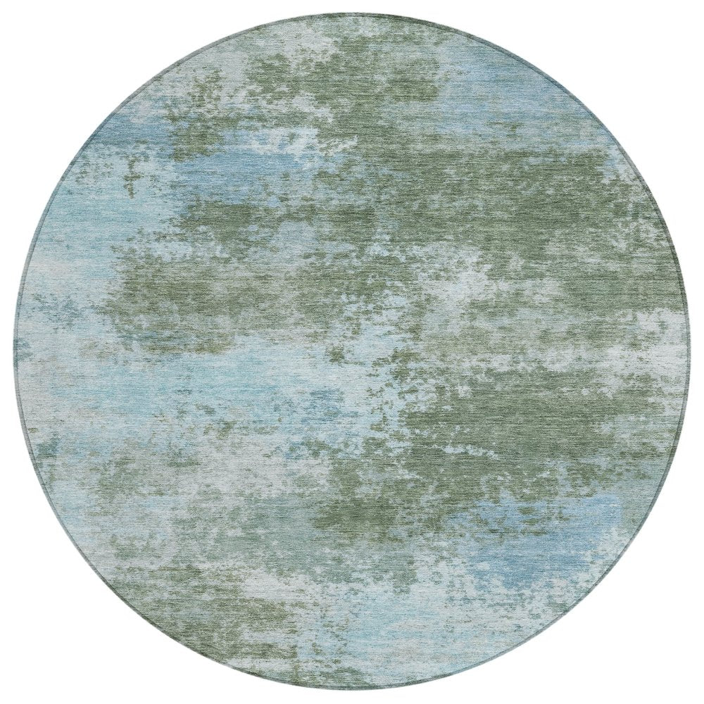 Machine Washable Indoor/Outdoor Chantille ACN2065 Sage 8 x 8 Round Rug