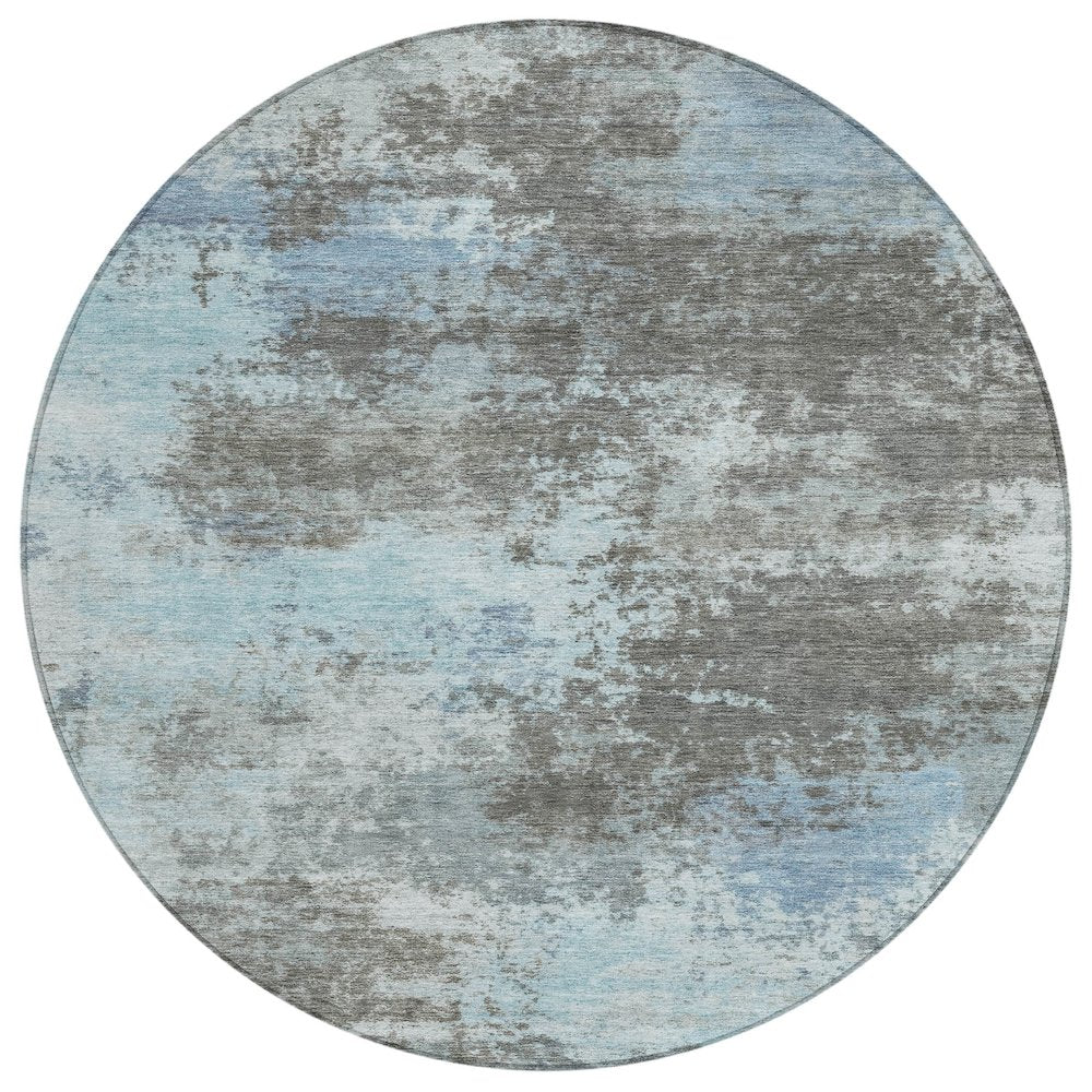 Machine Washable Indoor/Outdoor Chantille ACN2065 Taupe 8 x 8 Round Rug