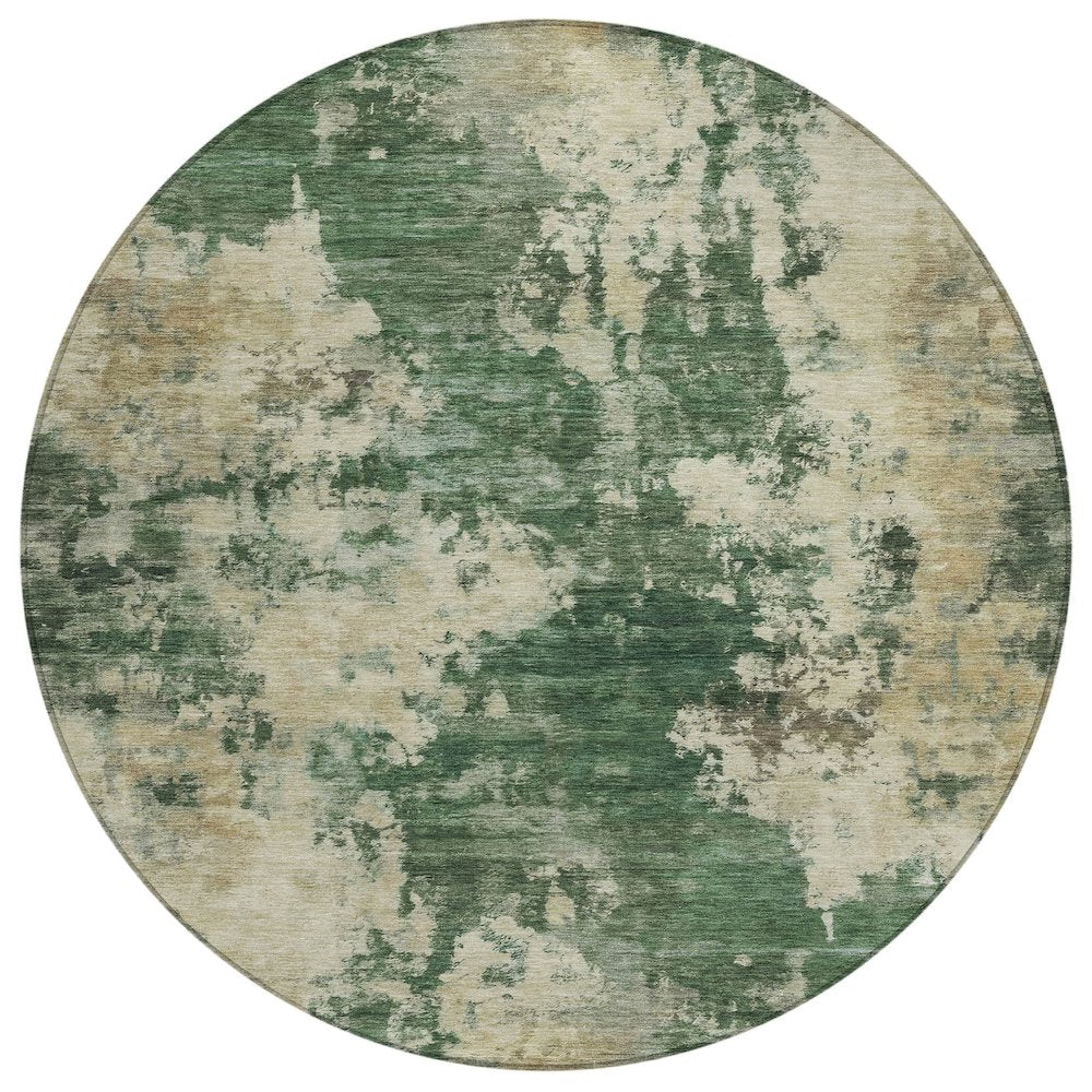 Machine Washable Indoor/Outdoor Chantille ACN2066 Fern 8 x 8 Round Rug