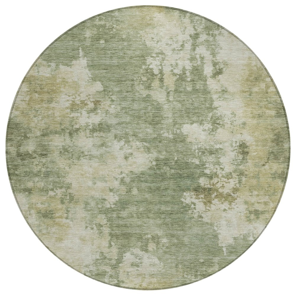 Machine Washable Indoor/Outdoor Chantille ACN2066 Sage 8 x 8 Round Rug