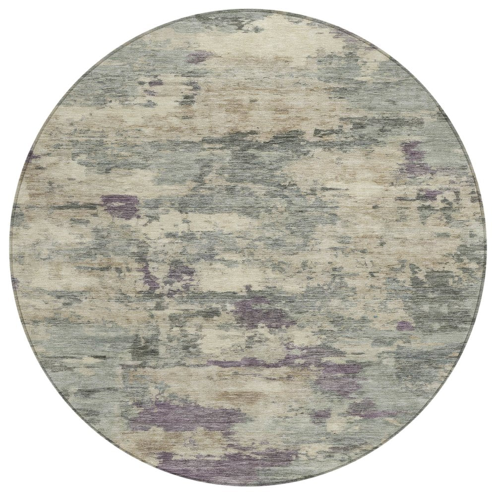 Machine Washable Indoor/Outdoor Chantille ACN2074 Sage 8 x 8 Round Rug