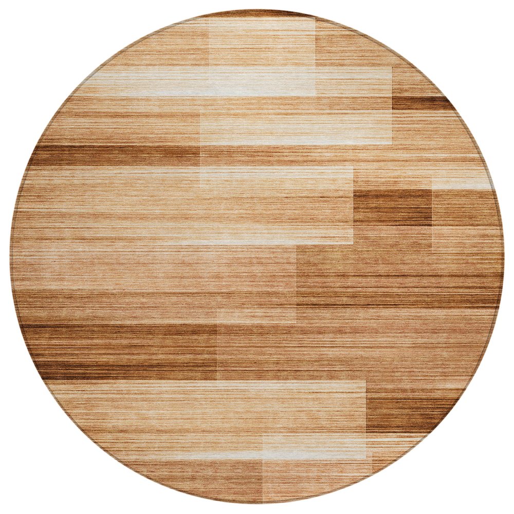 Machine Washable Indoor/Outdoor Chantille ACN2082 Paprika 8 x 8 Round Rug