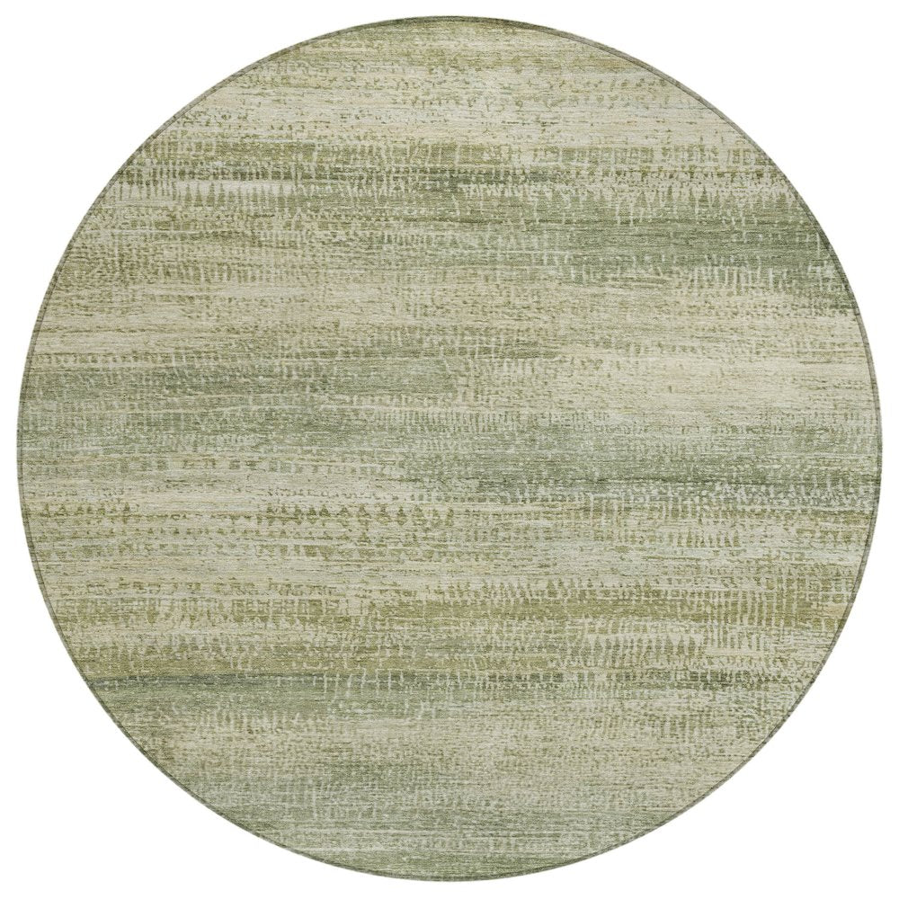 Machine Washable Indoor/Outdoor Chantille ACN2089 Aloe 8 x 8 Round Rug