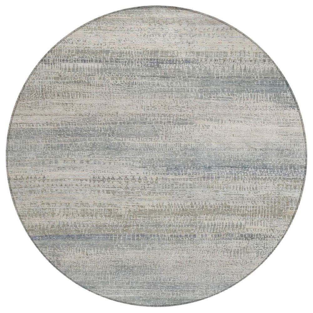Machine Washable Indoor/Outdoor Chantille ACN2089 Linen 8 x 8 Round Rug