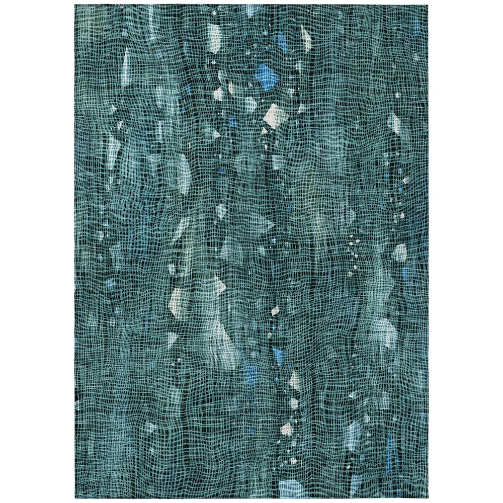 Machine Washable Indoor/Outdoor Chantille ACN2092 Teal 26 x 310 Rug