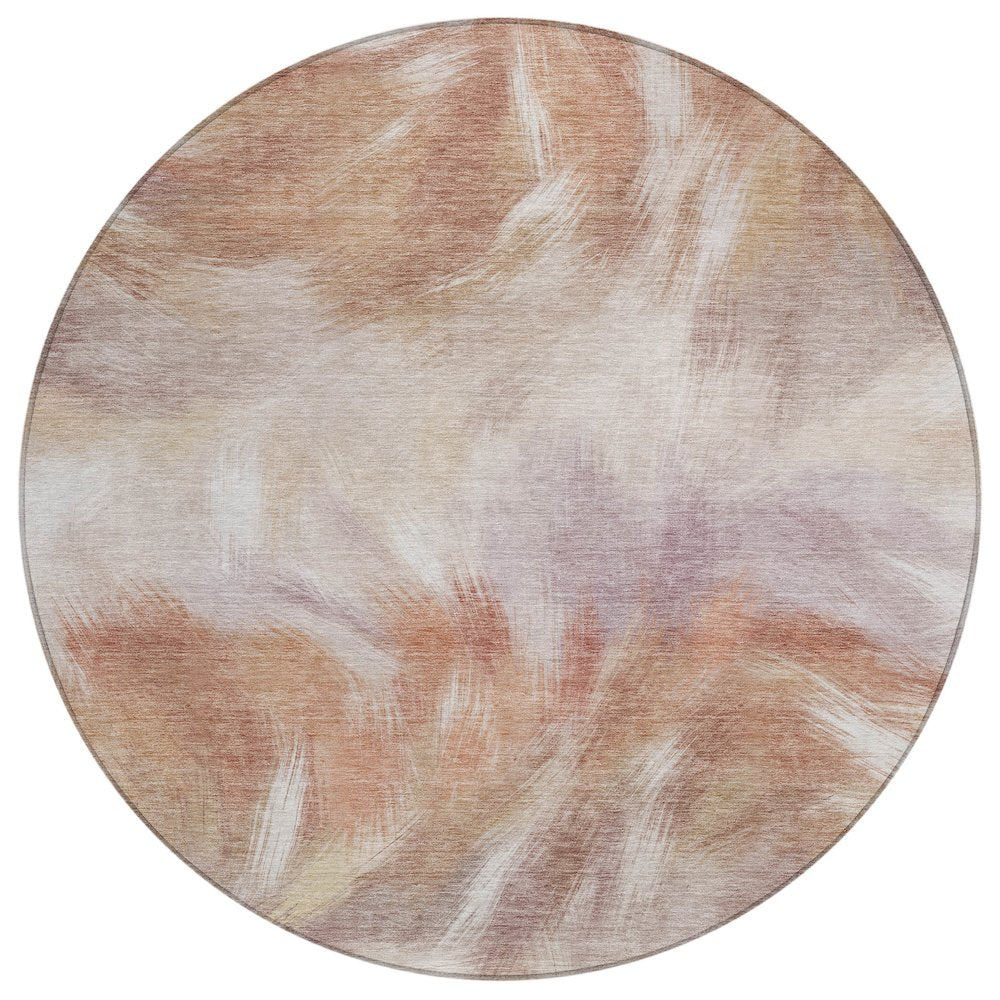 Machine Washable Indoor/Outdoor Chantille ACN2096 Copper 8 x 8 Round Rug