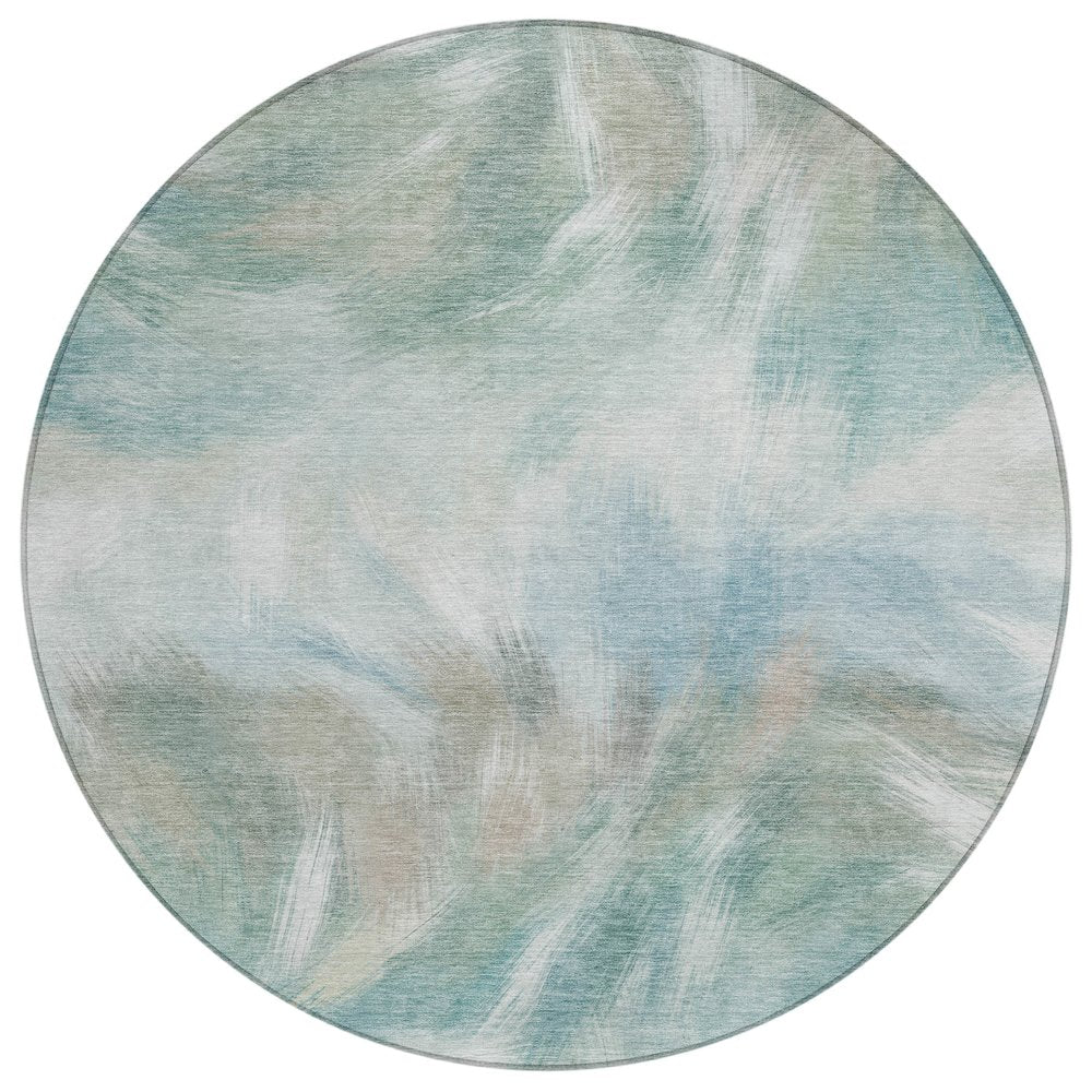 Machine Washable Indoor/Outdoor Chantille ACN2096 Sky 8 x 8 Round Rug
