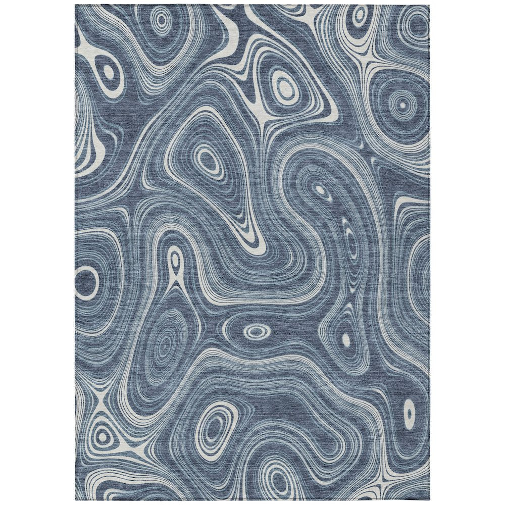Machine Washable Indoor/Outdoor Chantille ACN2097 Blue 26 x 310 Rug