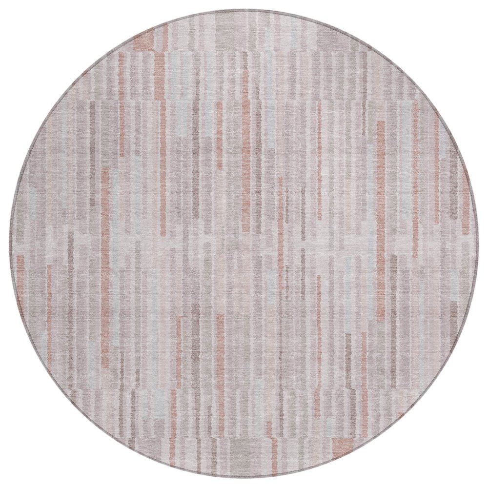 Machine Washable Indoor/Outdoor Chantille ACN2102 Coral 8 x 8 Round Rug