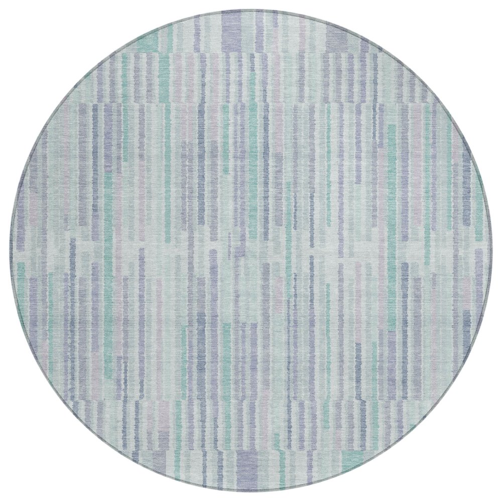 Machine Washable Indoor/Outdoor Chantille ACN2102 Mint 8 x 8 Round Rug