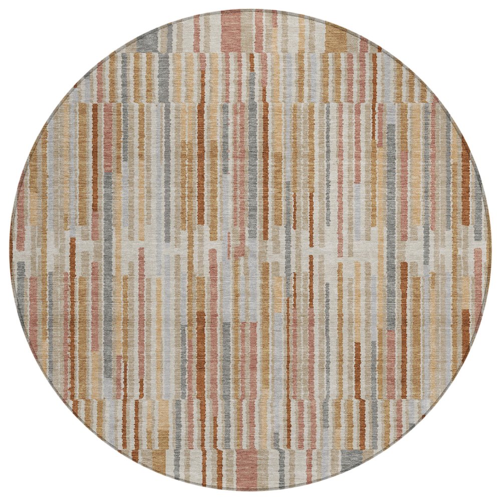 Machine Washable Indoor/Outdoor Chantille ACN2102 Paprika 8 x 8 Round Rug