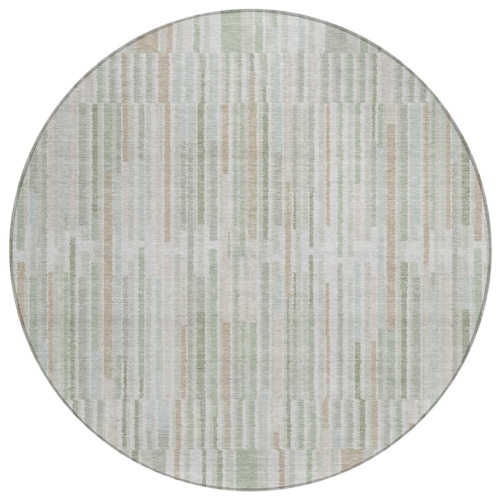 Machine Washable Indoor/Outdoor Chantille ACN2102 Sage 8 x 8 Round Rug