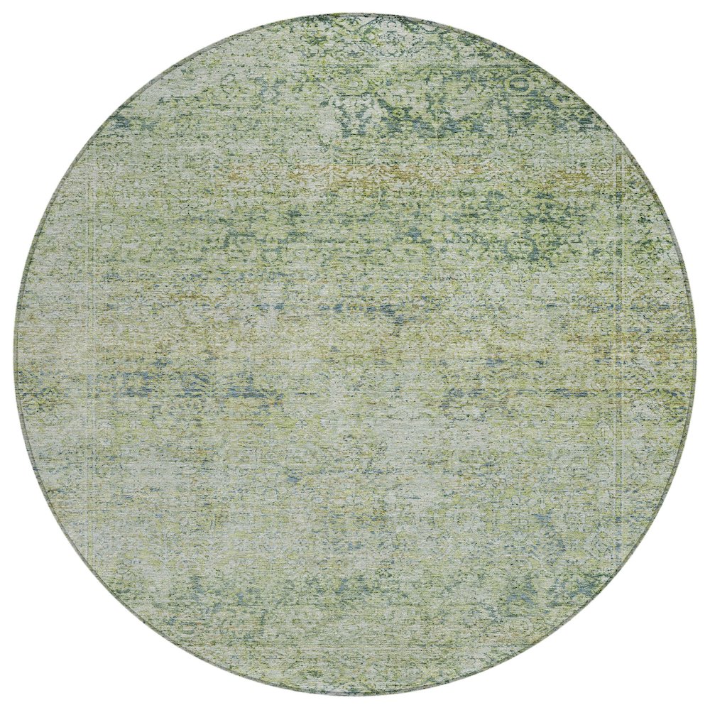 Machine Washable Indoor/Outdoor Chantille ACN2103 Aloe 8 x 8 Round Rug