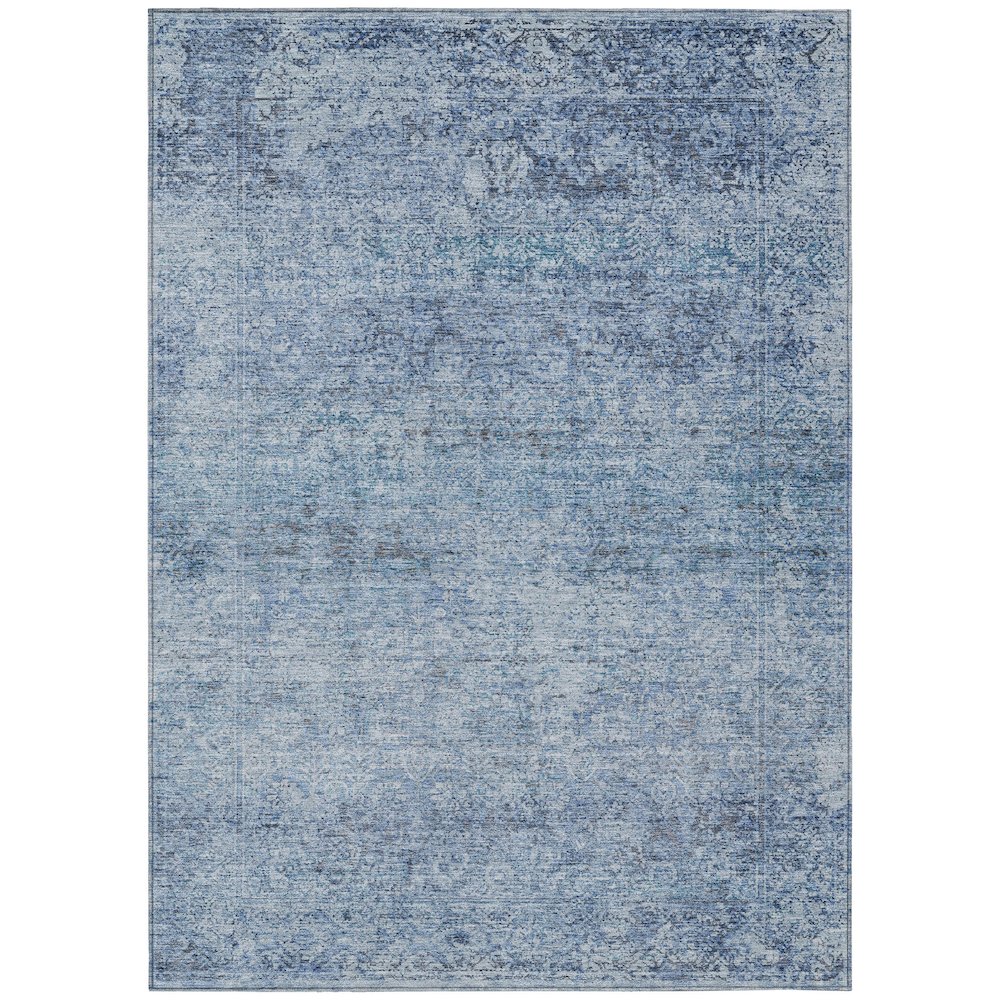 Machine Washable Indoor/Outdoor Chantille ACN2103 Blue 26 x 310 Rug