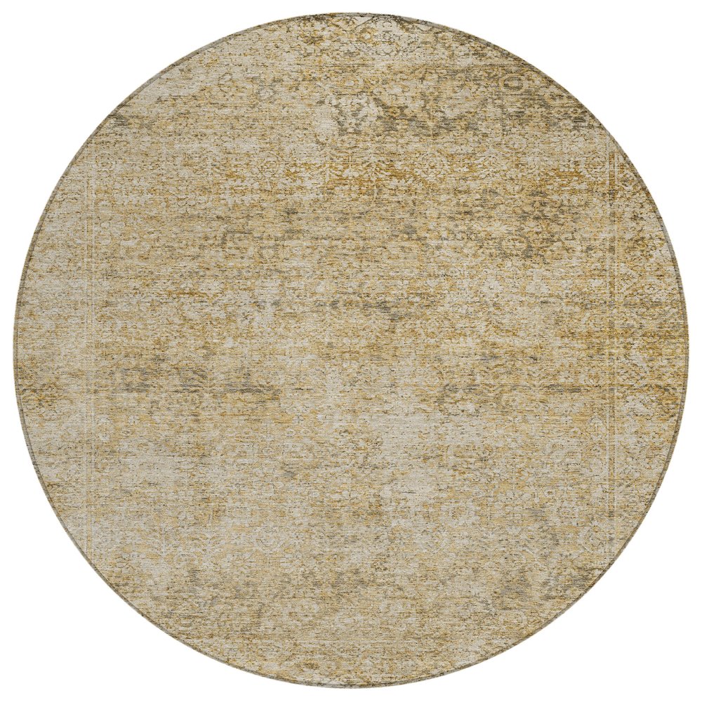 Machine Washable Indoor/Outdoor Chantille ACN2103 Copper 8 x 8 Round Rug
