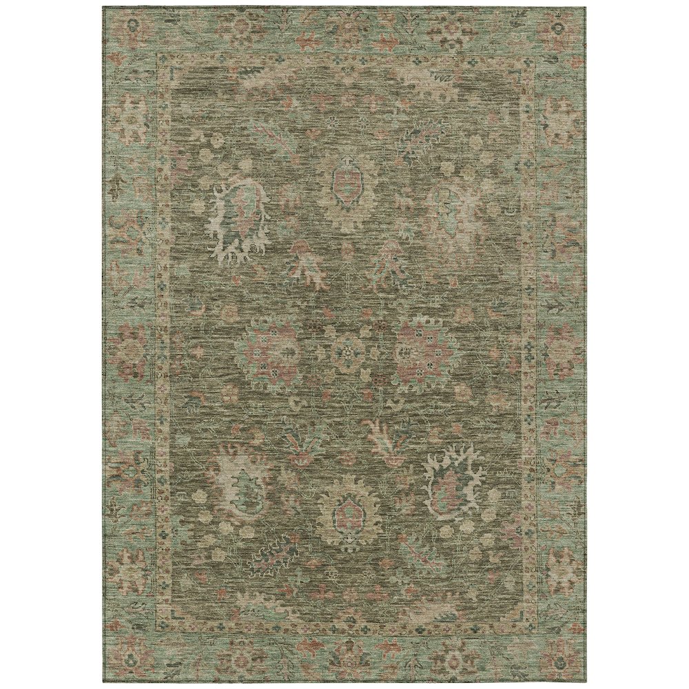 Machine Washable Indoor/Outdoor Chantille ACN2104 Olive 26 x 310 Rug