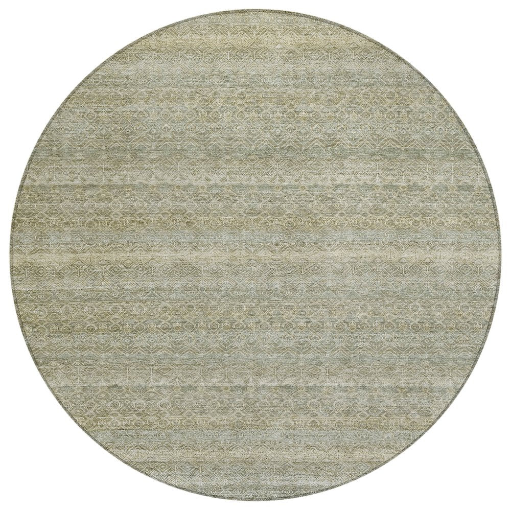Machine Washable Indoor/Outdoor Chantille ACN2105 Linen 8 x 8 Round Rug