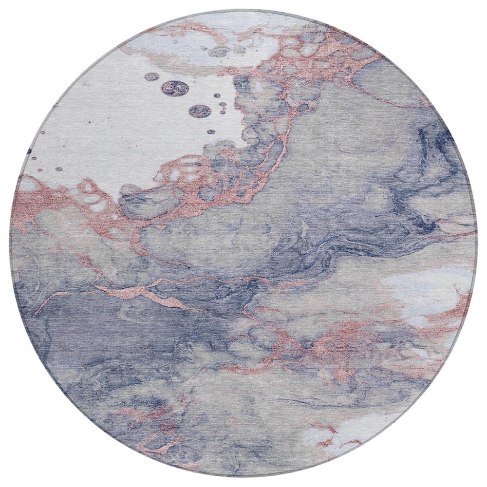 Machine Washable Indoor/Outdoor Chantille ACN2110 Blush 8 x 8 Round Rug