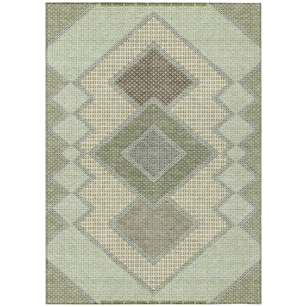 Machine Washable Indoor/Outdoor Chantille ACN2111 Green 26 x 310 Rug