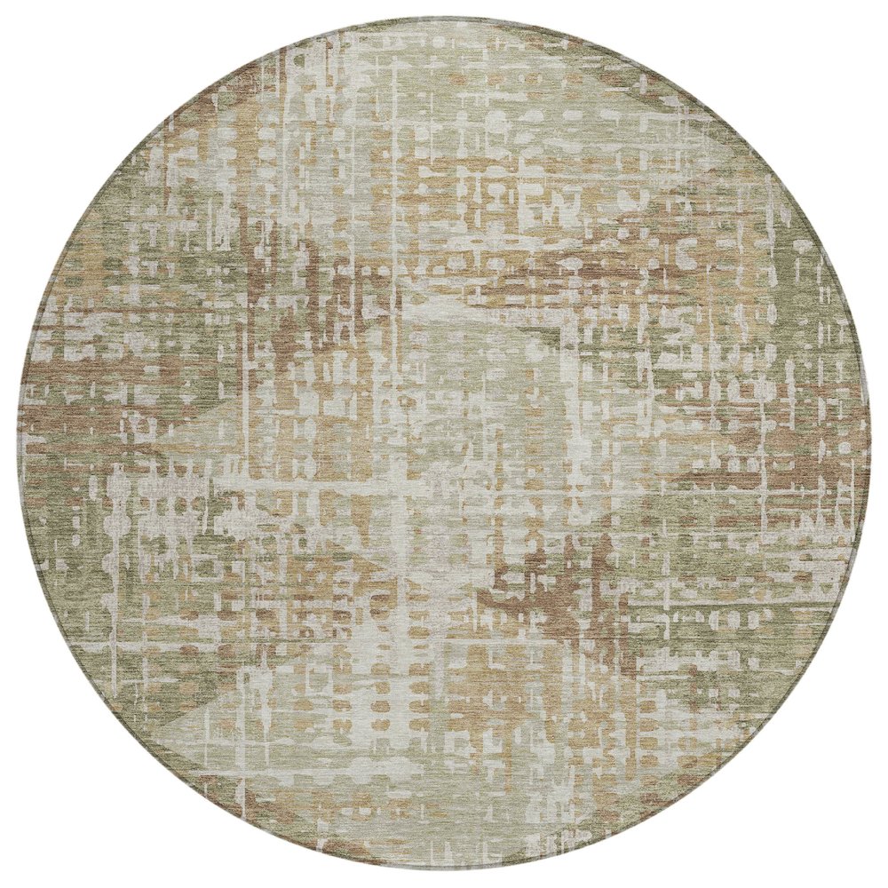 Machine Washable Indoor/Outdoor Chantille ACN2116 Fern 8 x 8 Round Rug