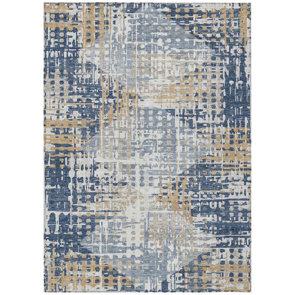 Machine Washable Indoor/Outdoor Chantille ACN2116 Navy 26 x 310 Rug