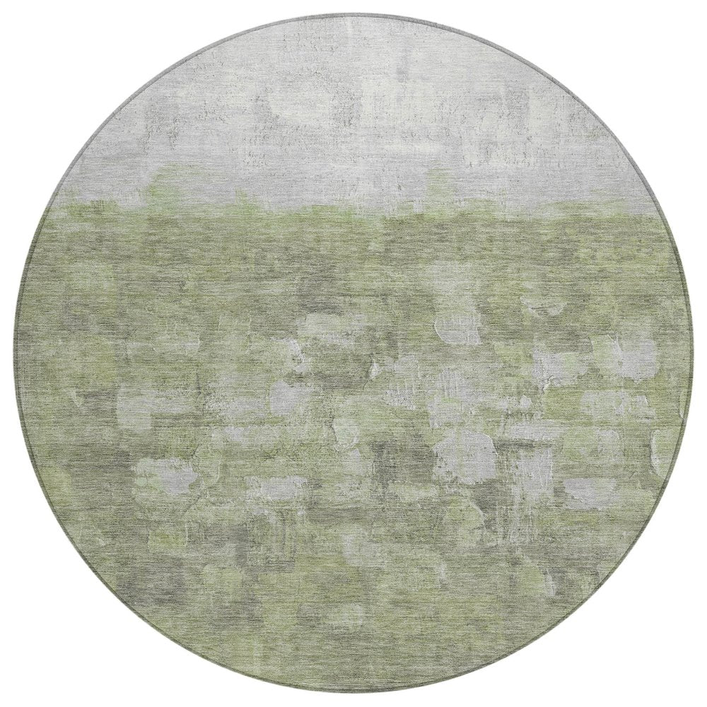 Machine Washable Indoor/Outdoor Chantille ACN2119 Fern 8 x 8 Round Rug