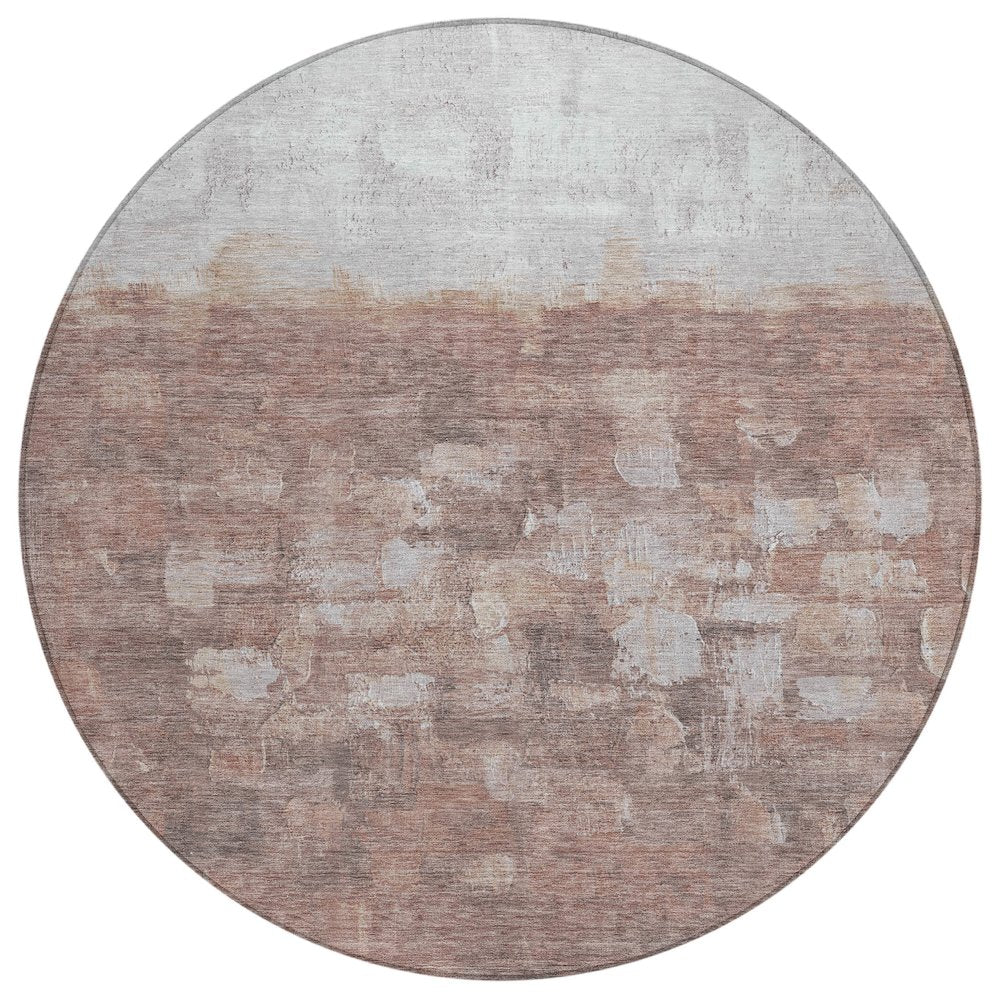 Machine Washable Indoor/Outdoor Chantille ACN2119 Paprika 8 x 8 Round Rug