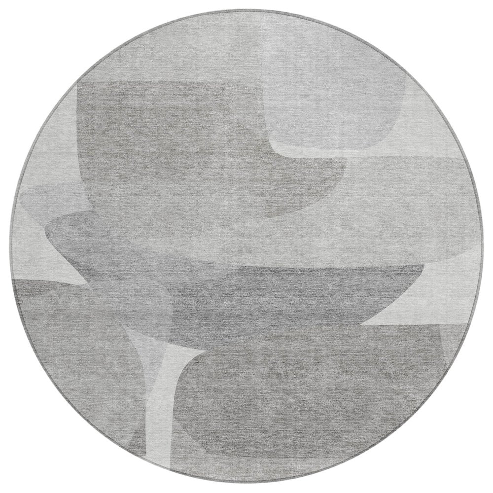 Machine Washable Indoor/Outdoor Chantille ACN2121 Linen 8 x 8 Round Rug