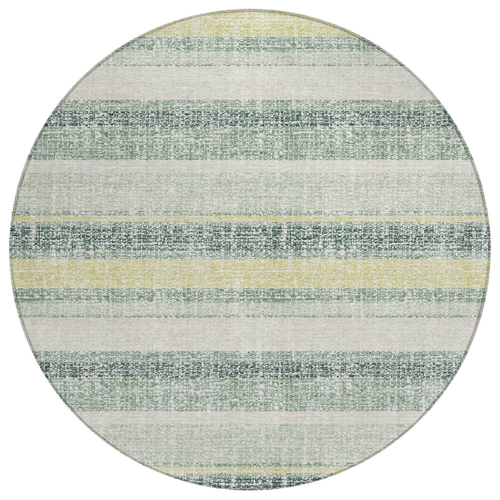 Machine Washable Indoor/Outdoor Chantille ACN2122 Seafoam 8 x 8 Round Rug