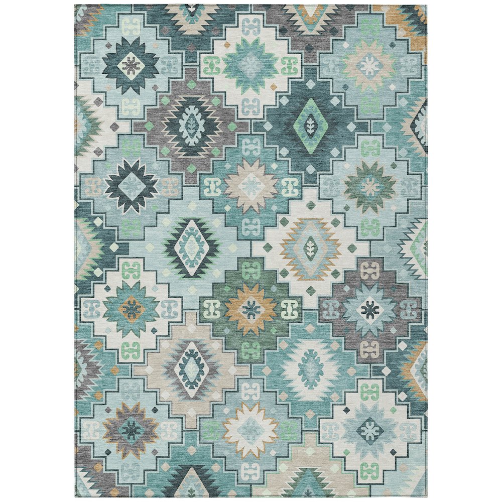 Machine Washable Indoor/Outdoor Chantille ACN2123 Teal 26 x 310 Rug