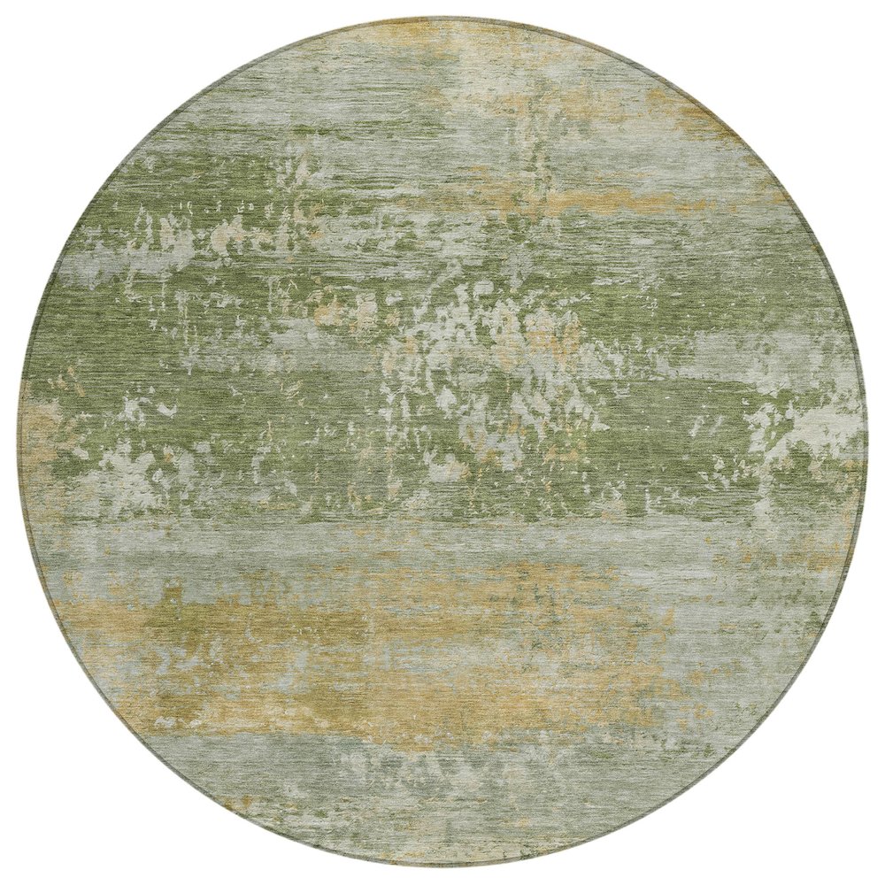 Machine Washable Indoor/Outdoor Chantille ACN2146 Aloe 8 x 8 Round Rug