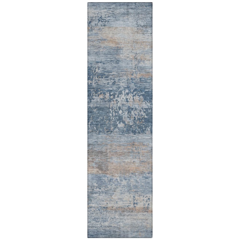 Machine Washable Indoor/Outdoor Chantille ACN2146 Denim 23 x 76 Runner Rug