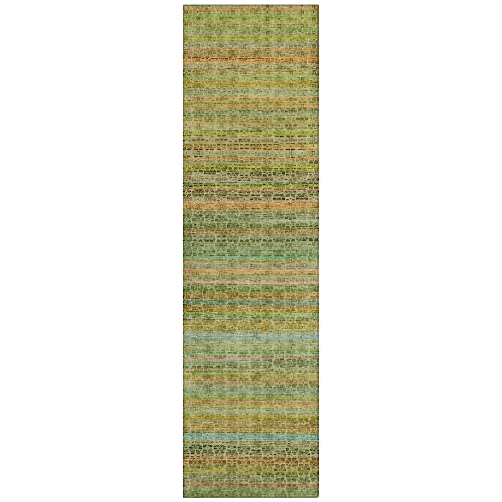 Machine Washable Indoor/Outdoor Chantille ACN2155 Green 23 x 76 Runner Rug